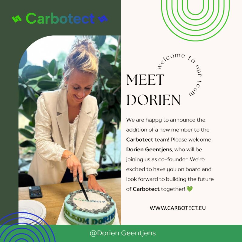Originele LinkedIn-foto bij Welkom Dorien Geentjens als nieuwe medeoprichter bij Carbotect
